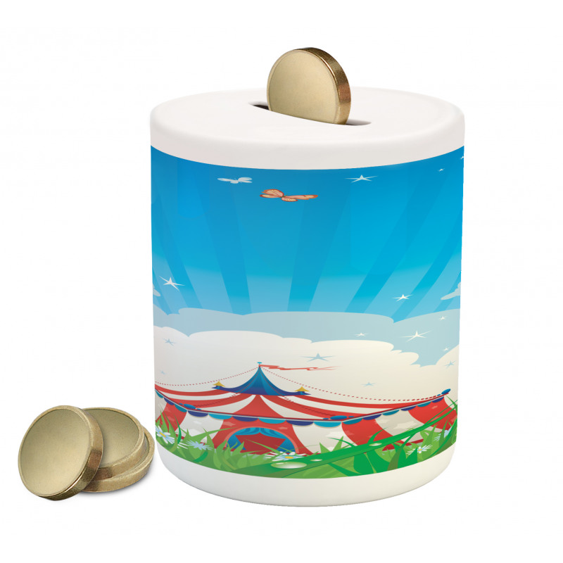 Circus Tent with Clouds Piggy Bank