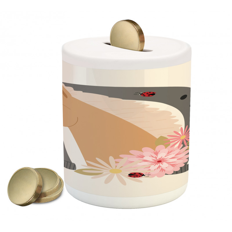 Floral Country Composition Piggy Bank