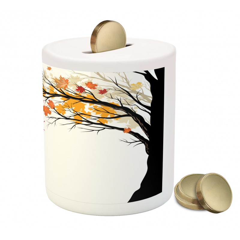 Trees with Dried Leaves Piggy Bank