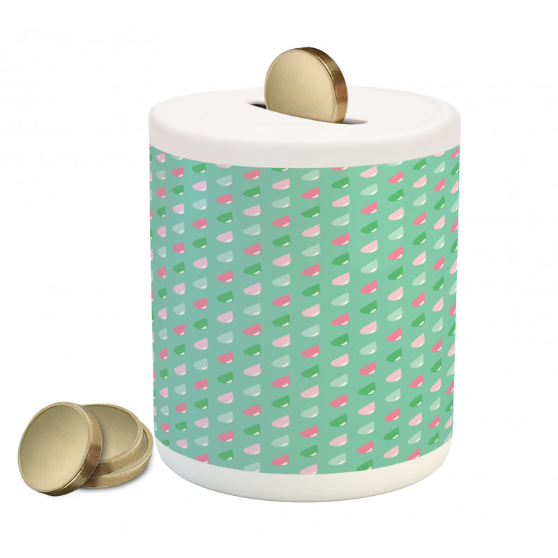 Rain Droplets Retro Art Piggy Bank