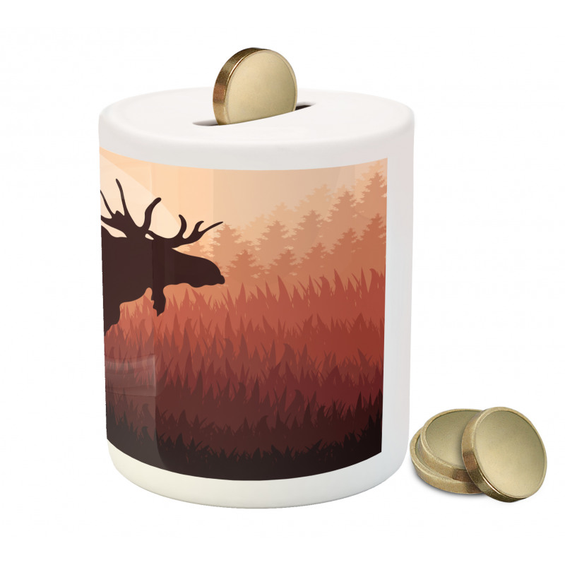 Forest Antlers Wild Deer Piggy Bank