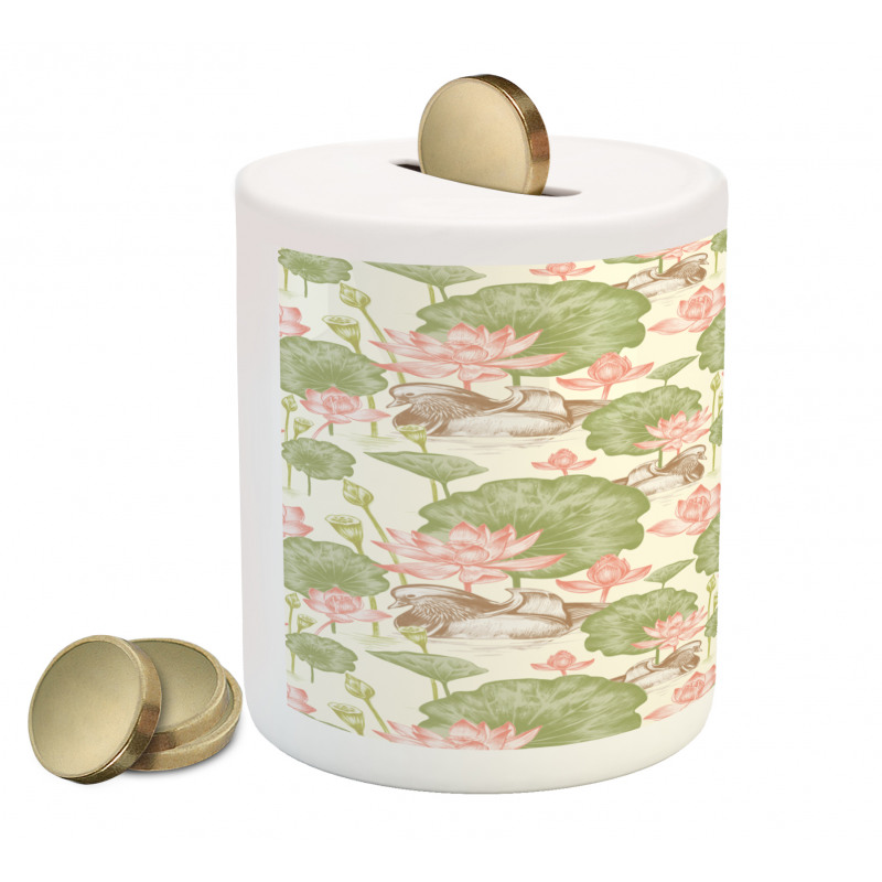 Lotus Flower Pond Lily Piggy Bank