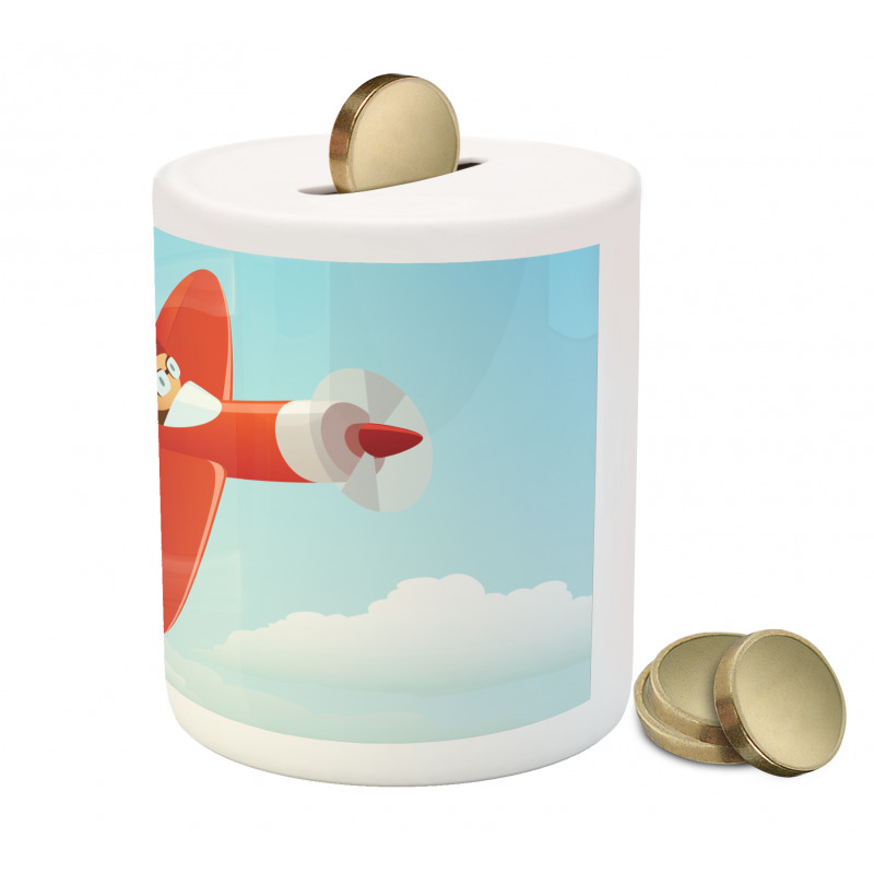 Airplane Flying Cloud Piggy Bank