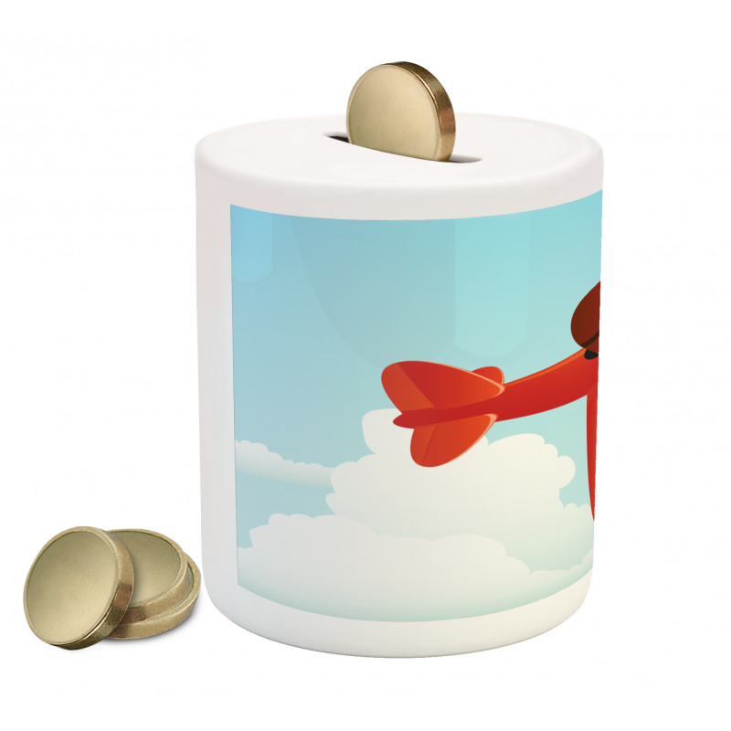 Airplane Flying Cloud Piggy Bank