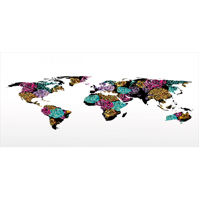 World Map Flowers Piggy Bank