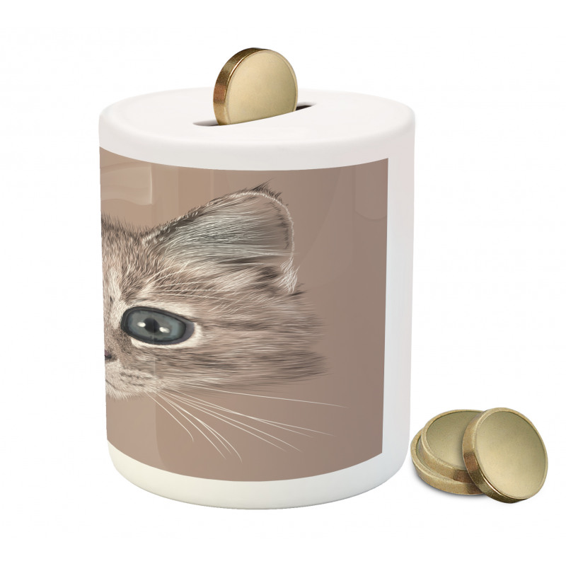 Domestic Cat Face Piggy Bank