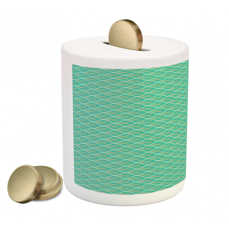 Wavy Horizontal Lines Piggy Bank