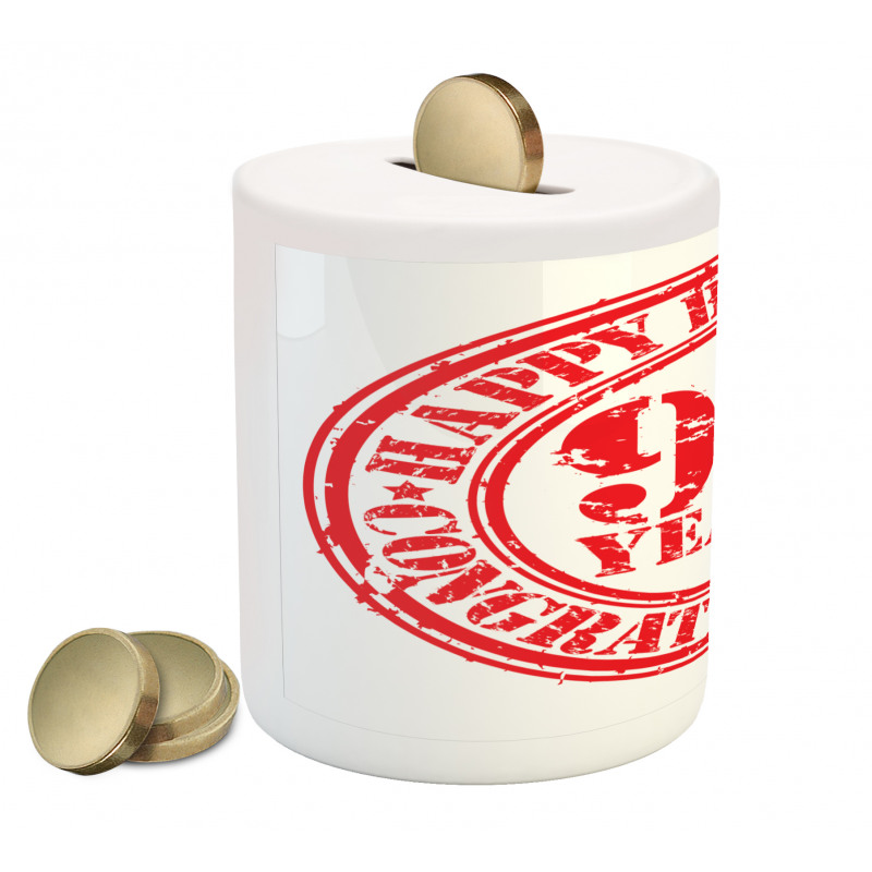 Grunge Stamp 90 Piggy Bank