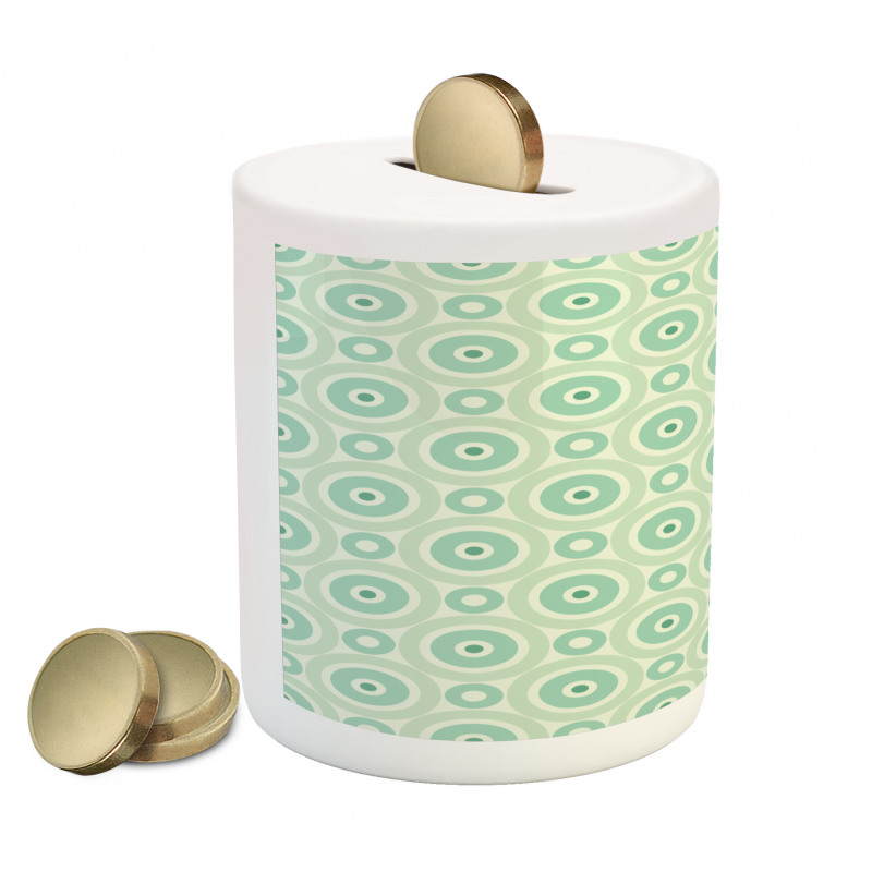 Retro Circles Geometric Piggy Bank