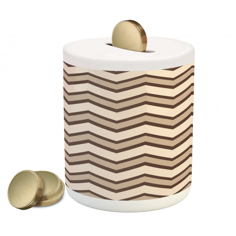 Classic Chevron Zigzags Piggy Bank