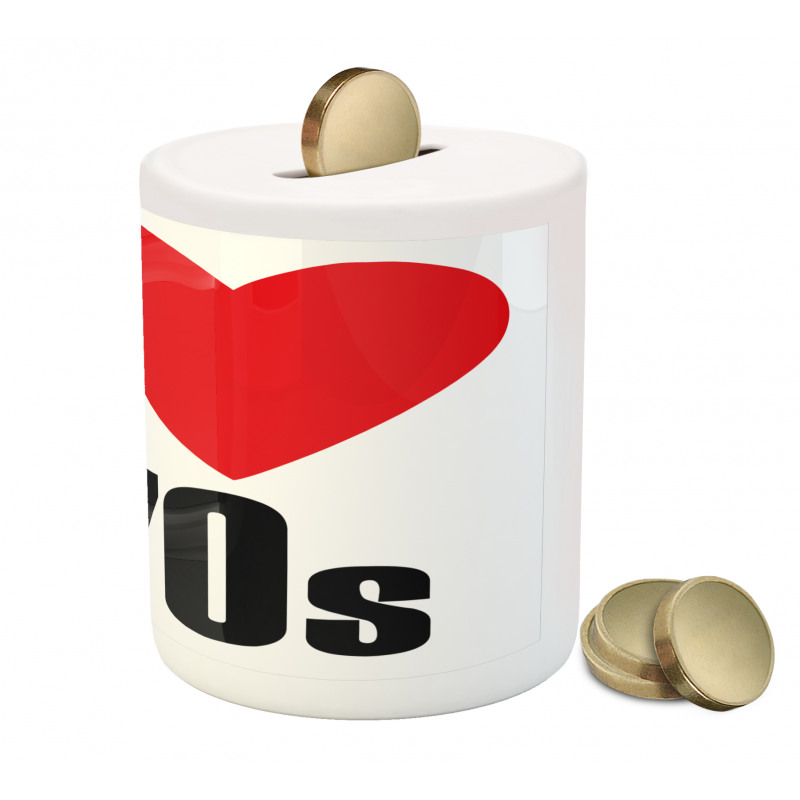 I Love the 70s Pictogram Piggy Bank