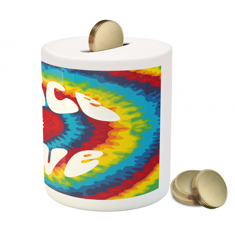 Groovy Hippie Rainbow Piggy Bank