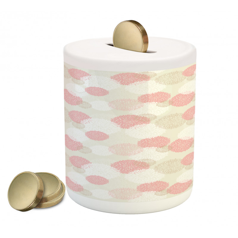 Soft Spring Floral Motif Piggy Bank