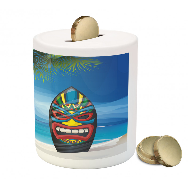 Tiki Surfboard Piggy Bank