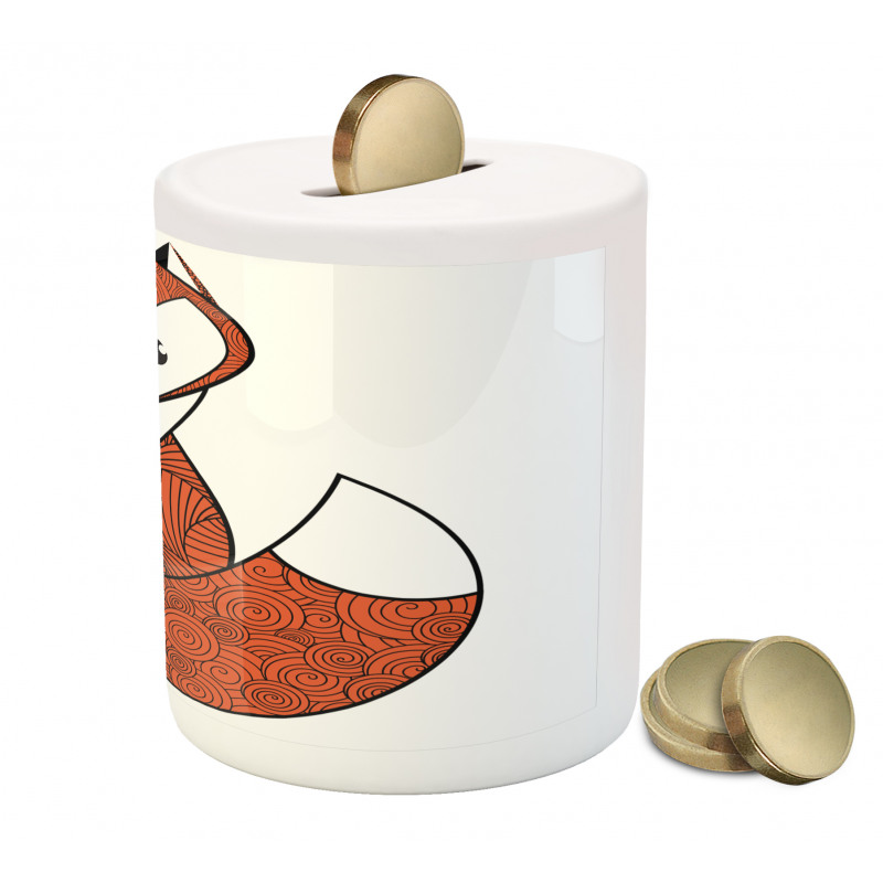 Cartoon Spiral Patterns Piggy Bank