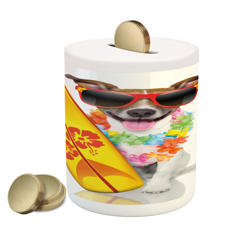 Surf Dog Glasses Piggy Bank