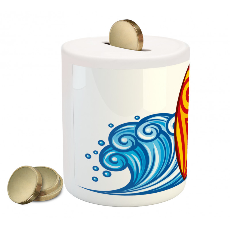 Ocean Wave Sun Piggy Bank