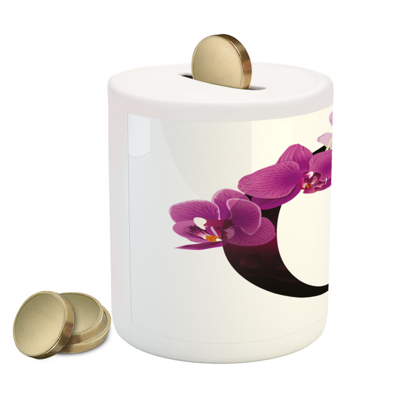 O Alphabet and Orchid Piggy Bank