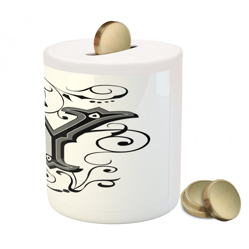 Capital Y Calligraphy Piggy Bank