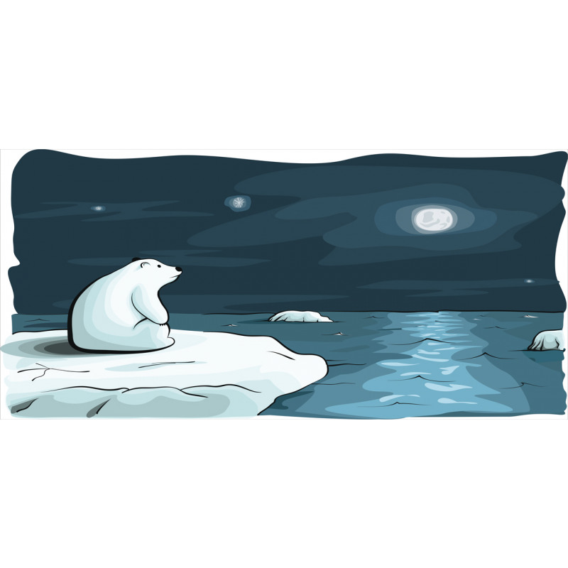 Polar Bear Moon Cartoon Piggy Bank