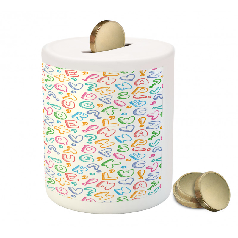 Colored Letters Piggy Bank