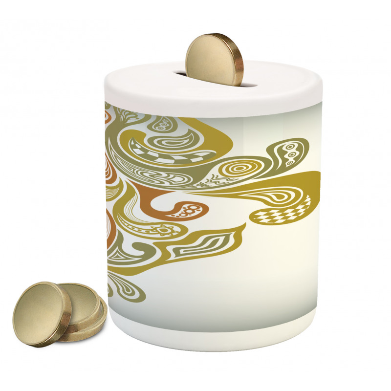 Modern Scroll Leaf Piggy Bank