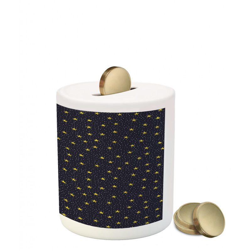 Yellow Stars and Dots Piggy Bank