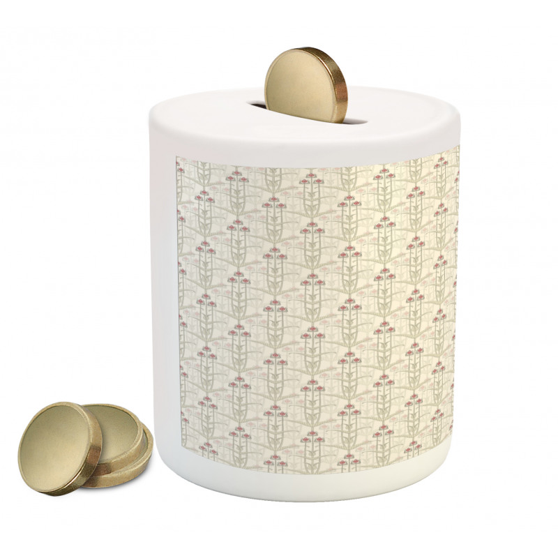 Romantic Flower Motifs Piggy Bank