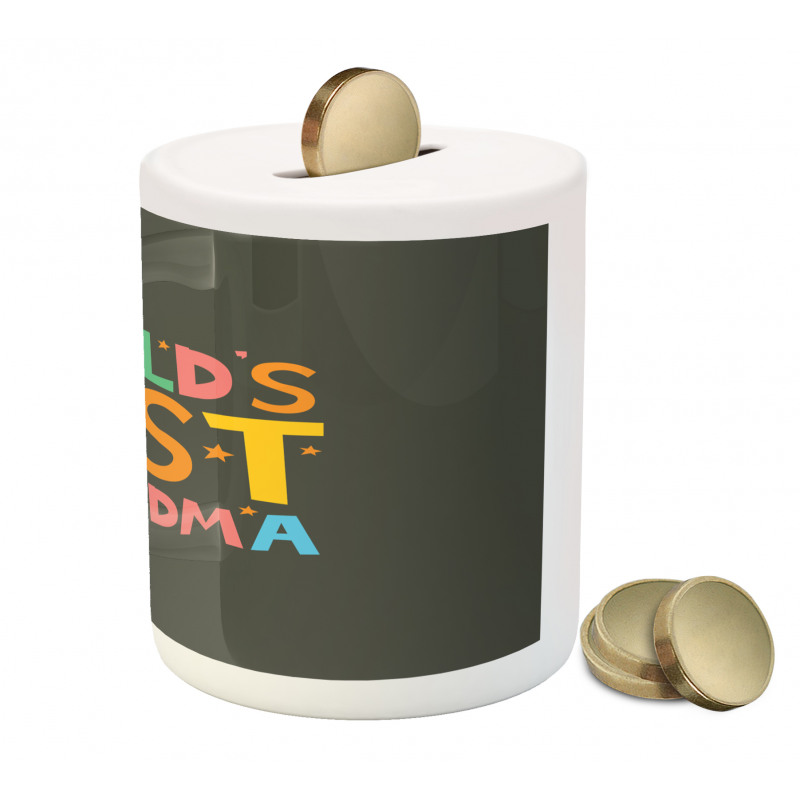 Colorful Letters Stars Piggy Bank