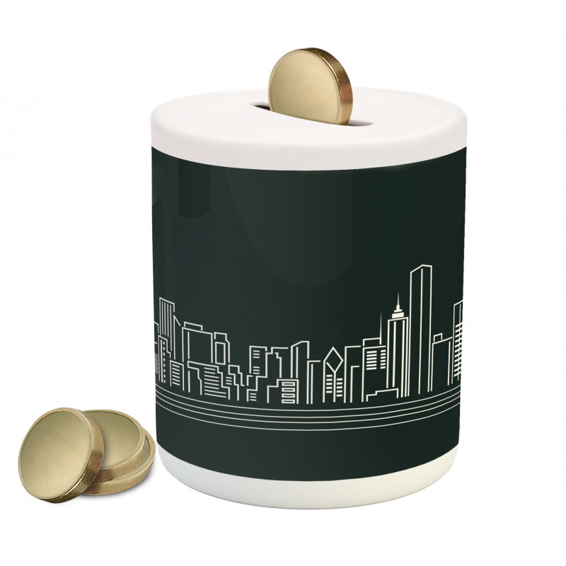 Abstract Town Piggy Bank