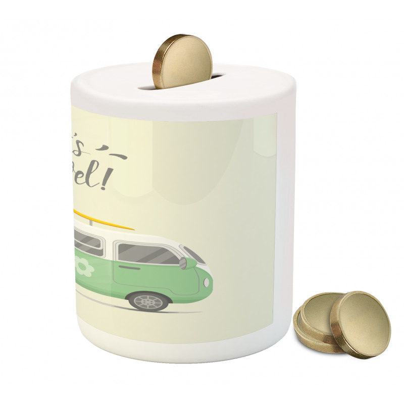 Lets Travel Message Piggy Bank