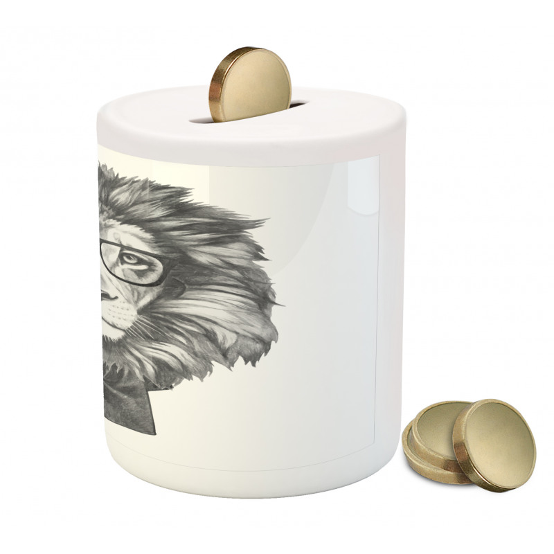 Hipster Animal in Glasses Piggy Bank