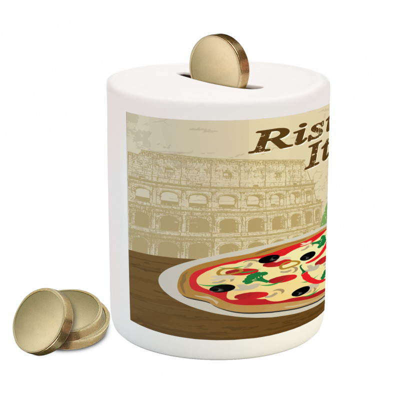 Italian Food Colloseum Piggy Bank