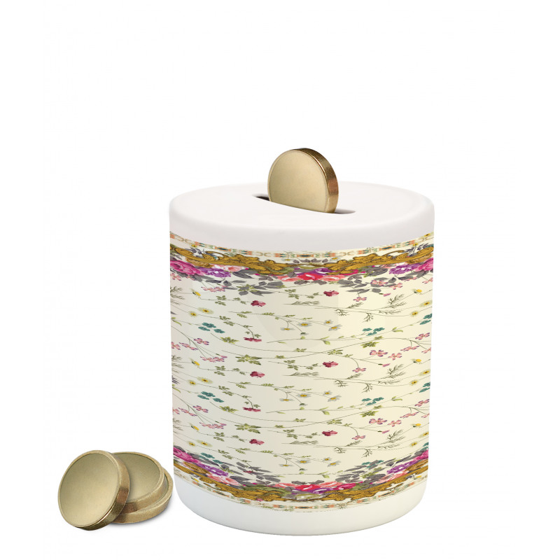 Spring Love Colorful Roses Piggy Bank