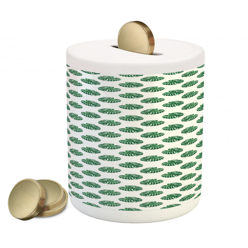 Evergreen Monstera Leaf Piggy Bank