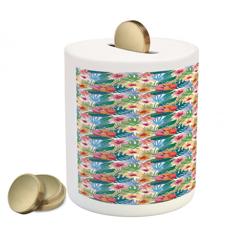 Jungle Nature Flourish Motifs Piggy Bank