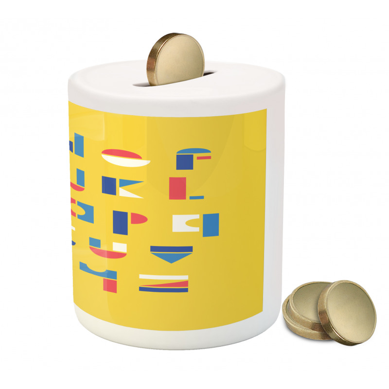 Geometric Small Letters Piggy Bank