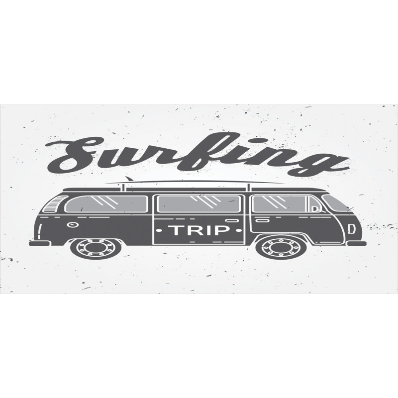 Vintage Van and Surfing Words Piggy Bank