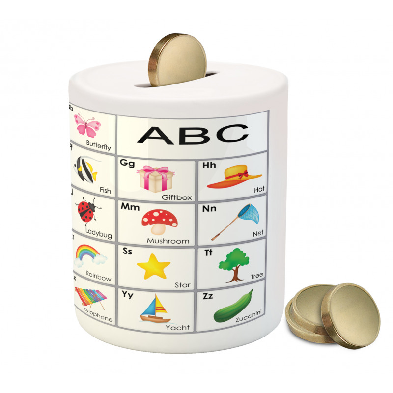 Squares with Letters Kids Piggy Bank