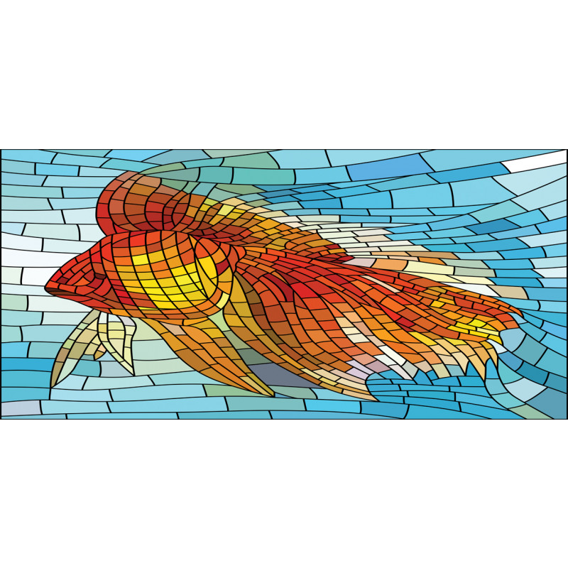Stained Glass Mosaic Fish Art Piggy Bank