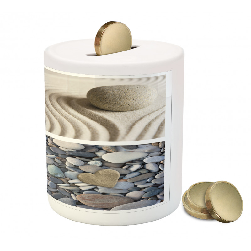 Sand and Pebbles Collage Piggy Bank