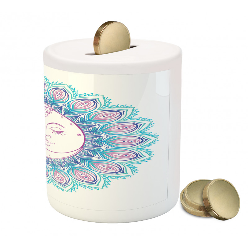 Colorful Mandala Sign Piggy Bank