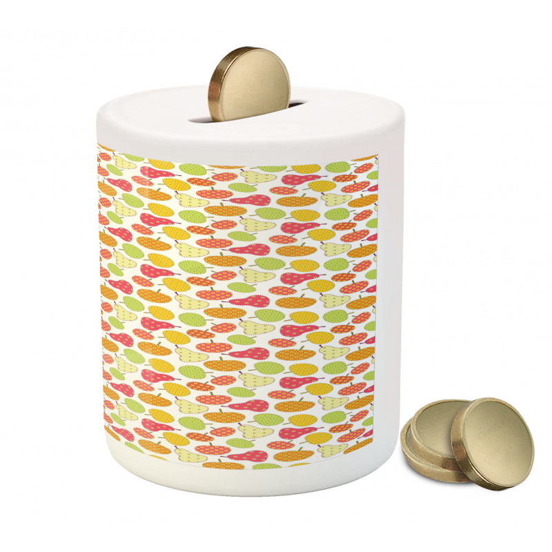 Abstract Ornamental Fruits Piggy Bank