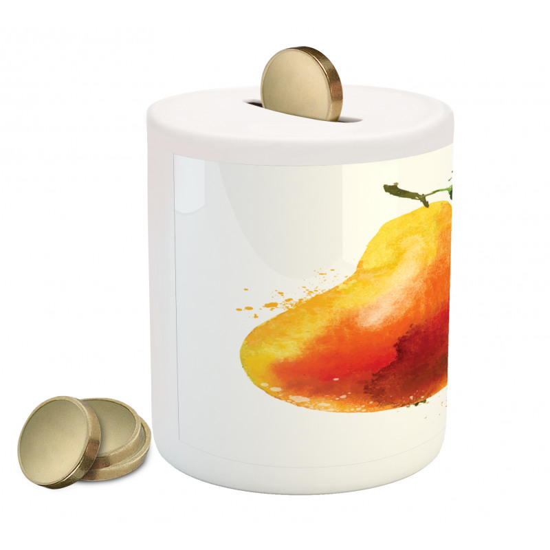 Watercolor Single Fruit Art Piggy Bank