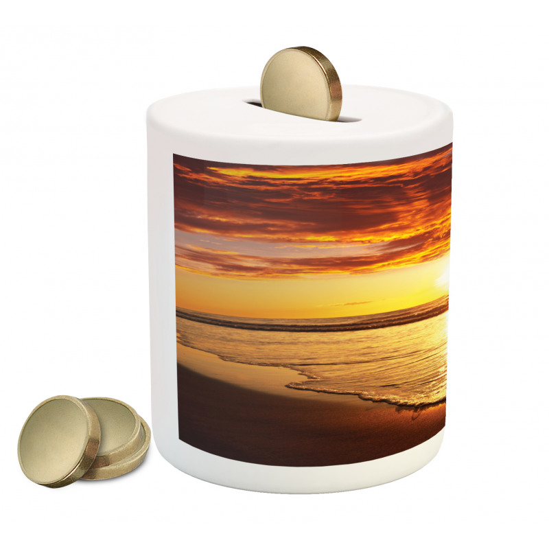 Beach Sunset Coast Piggy Bank