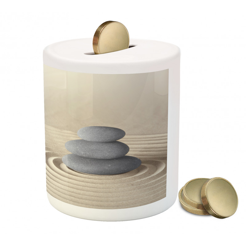 Swirls and Circles Stones Piggy Bank