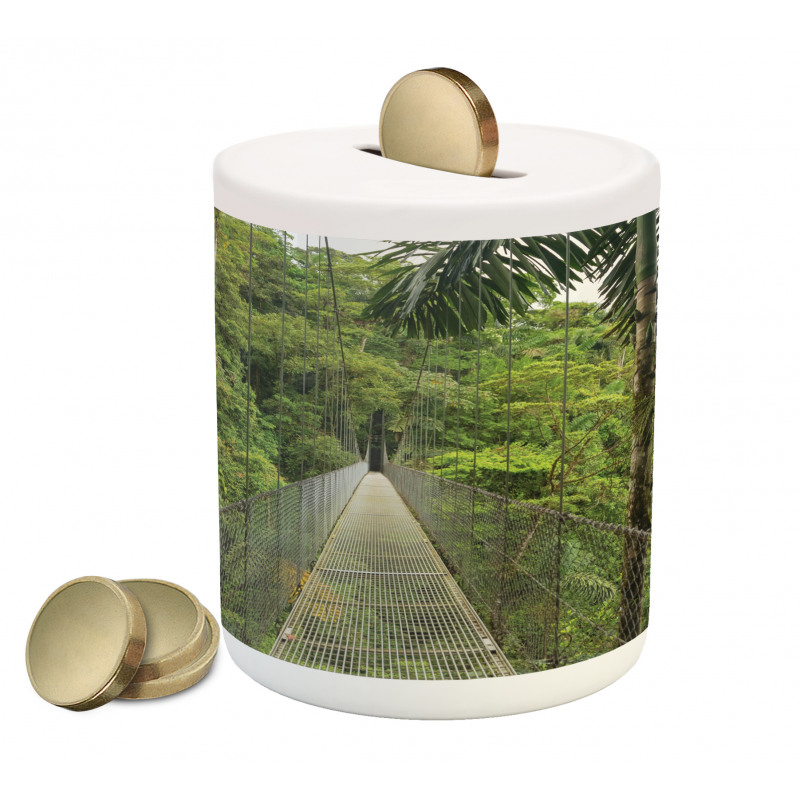 Bridge in Forest Piggy Bank