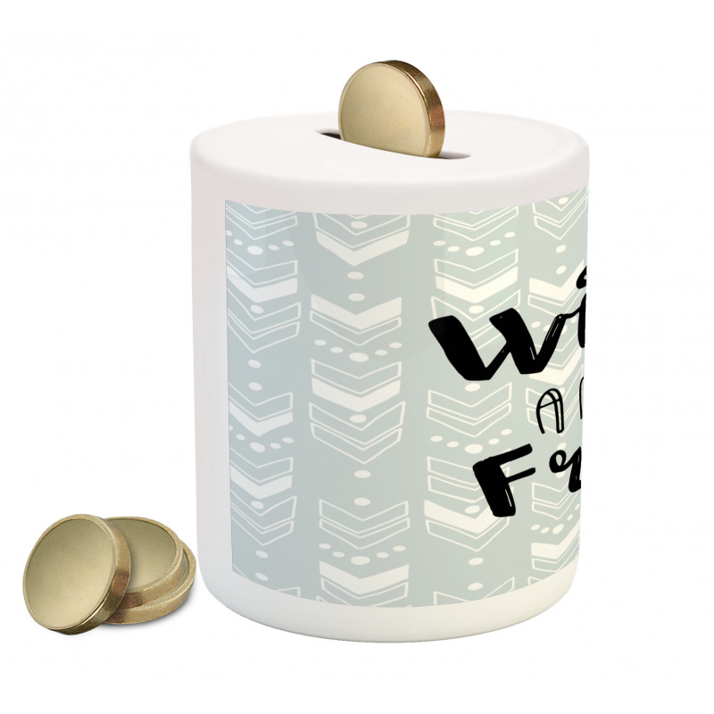 Wild and Free Typography Piggy Bank