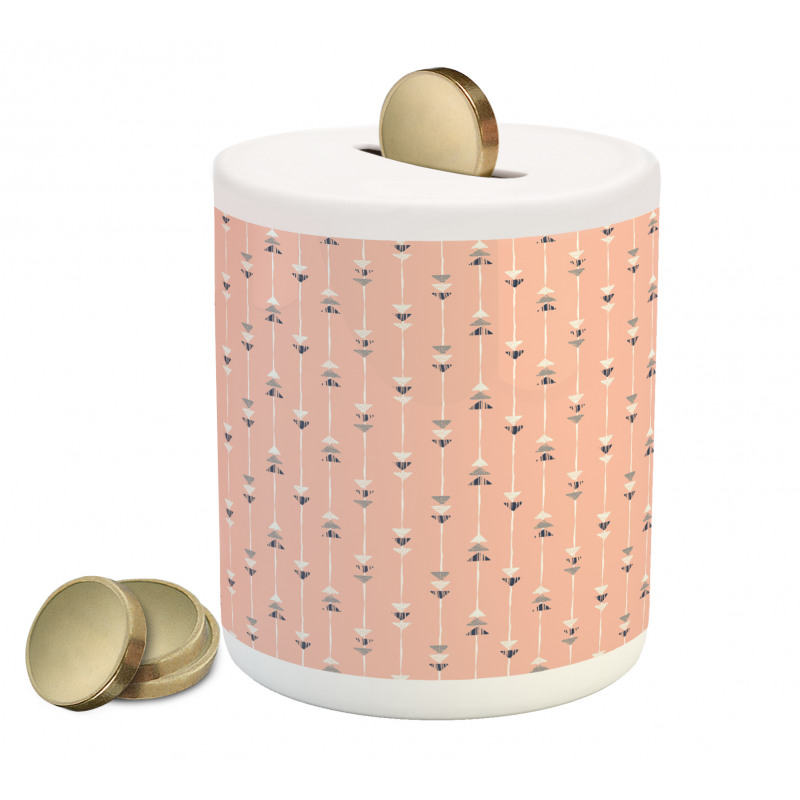 Motifs on Pastel Backdrop Piggy Bank