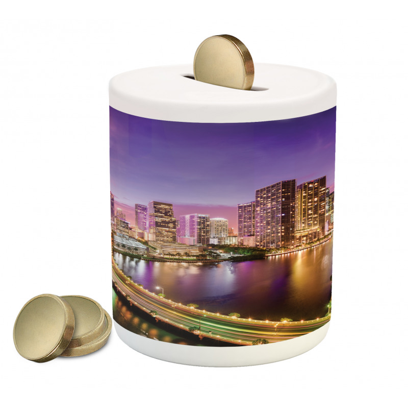 Shot of Florida Miami Downtown Piggy Bank